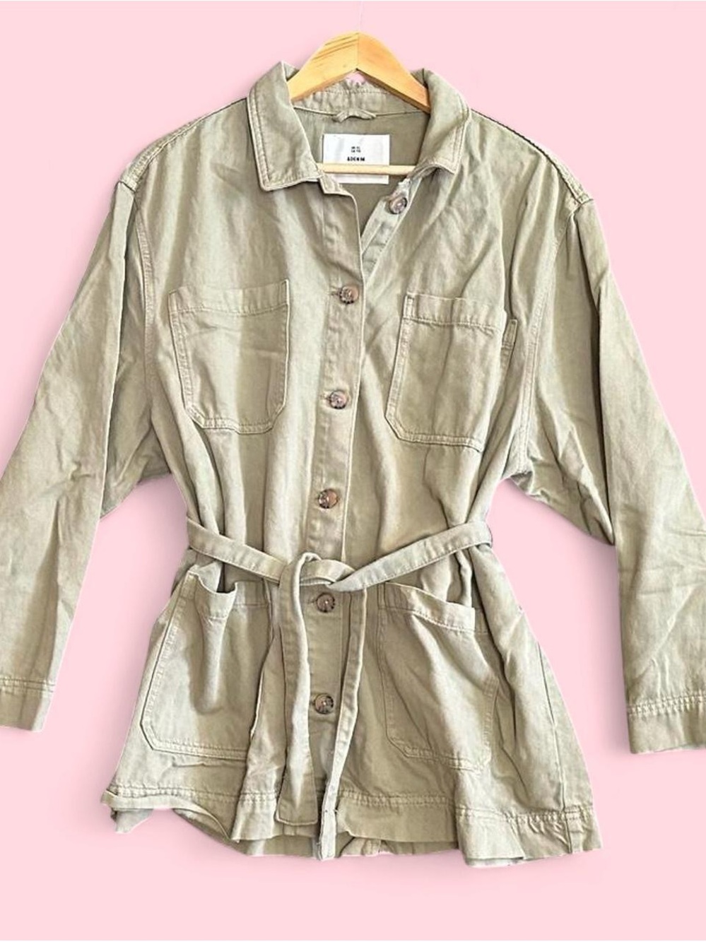 H&M Olive Green Utility Jacket with Belt